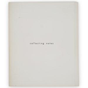 Herman de Vries (1931), collecting notes, 1987.