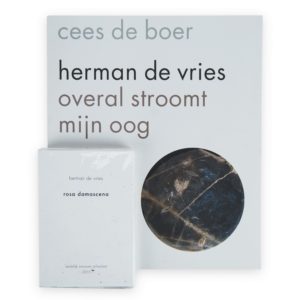 Herman de Vries (1931), "overall stroomt mijn oog“ and "rosa damascena“, 2014/2015.
