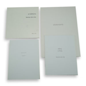 Herman de Vries (1931), 4 Artist’s Books: “statements“, “ – fragments –", “infinity in finity“ and “an katharina“, 2007-2014.