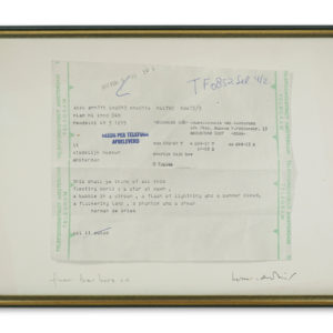 Herman de Vries (1931), Telegraphed Poem.